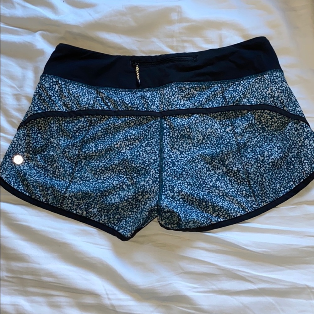 Unique Blue Pebble Print Lululemon Speed-Up Short